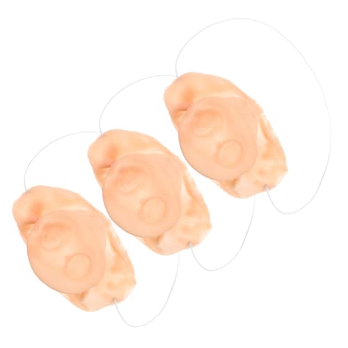 TOYANDONA 3st Schweinenase Puppenhaus-Essen- -Dekorationen Nasenschmuck Tierische Nase Schweinsnase Dekorative Schweinestütze Schweine-Cosplay-zubehör Kostümnase Beige Emulsion von TOYANDONA