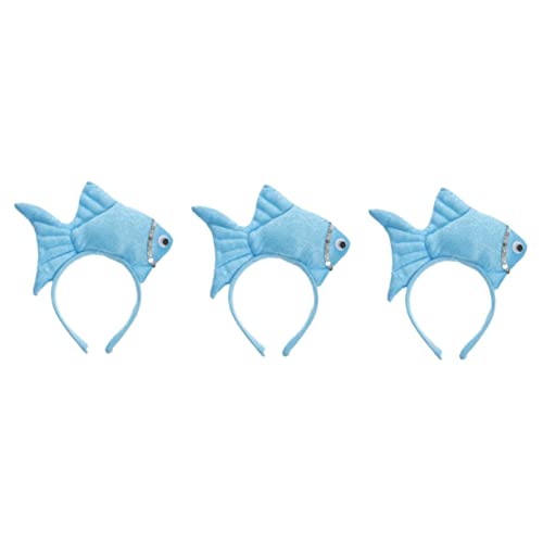 TOYANDONA 3st Tierische Kopfbedeckung Fischkostüm Fisch Haarband Haarreifen Für Meerestiere Fisch-kopfbedeckung Neuartige Kopfbedeckungen Fisch Haarreifen Kinder Krabbe Stoff Ohr von TOYANDONA