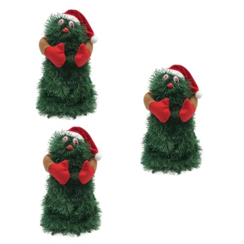 TOYANDONA 3st Weihnachtsspielzeug Spielzeuge Weihnachtsfigur Weihnachtliches Singendes Spielzeug Weihnachtsdekorationen Weihnachten Tanzender Weihnachtsmann Musik Rotieren Puppe von TOYANDONA