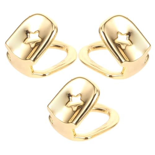 TOYANDONA 3stücke Metal Single Tooth Grill Cap Goldene Zahnkappen Für Hip Hop Performances Und Partys Stilvolle Zahn-juwelen Für Rappers Sicheres Und Modisches Zubehör von TOYANDONA