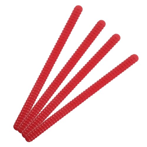TOYANDONA 4 . Teiliges Holz Rhythmussticks mit Einzigartigem Spiralmuster Leichte Percussion Instrumente für Sicherer Griff für Musiklernen Spiel und Frühe Musikalische Bildung Rot von TOYANDONA