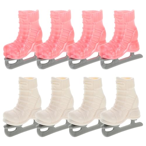 TOYANDONA 4-Paar Puppe Schlittschuhe Spielzeug 6 Skates Für Puppen Weiß Realistische Dress up Puppe Decor von TOYANDONA
