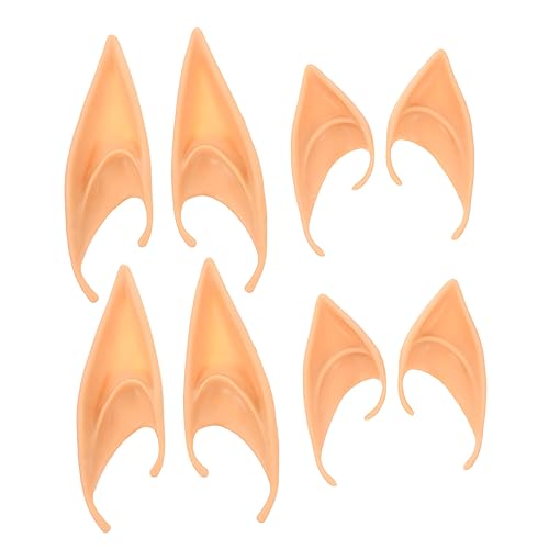 TOYANDONA 4 Paare Silikon Elfenohren Halloween Cosplay Ohr Accessoires Natürlich Hautfarben Kurz und Lang Passend für Masquerade Party und Bühnenauftritte TOYANDONA 4 Paare Silikon Elfenohren Halloween Cosplay Ohr Accessoires Natürlich Hautfarben Kurz und Lang Passend für Masquerade Party und Bühnenauftritte von TOYANDONA