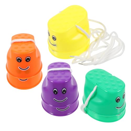 TOYANDONA 4 Paare Stelzen Eimer Robustem Kunststoff mit Verstellbarem Seil Balancetraining und Motorische Entwicklung Buntes Outdoor für Mädchen und Jungen TOYANDONA 4 Paare Stelzen Eimer Robustem Kunststoff mit Verstellbarem Seil Balancetraining und Motorische Entwicklung Buntes Outdoor für Mädchen und Jungen von TOYANDONA