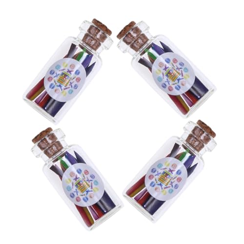 TOYANDONA 4 Puppenhaus Buntstifte Miniatur-buntstifte Spielzeug Für Wachsmarkierungsstift Puppenhaus Mini-buntstifte Mini-hausmalstifte Puppenhaus-buntstifte Requisiten Dosen- Ob11 Glas von TOYANDONA