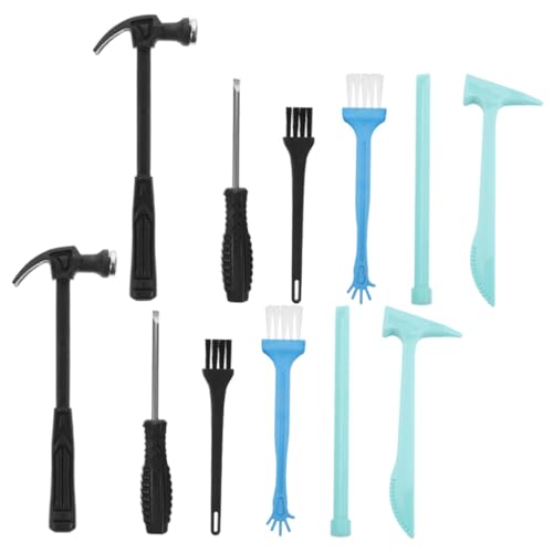 TOYANDONA 4 Sätze Archäologisches Ausgrabungsset Teilig Grabwerkzeuge mit Kleinem Pinsel Meißel Hammer Lernspielzeug zur Feinmotorik und Kreativität von TOYANDONA