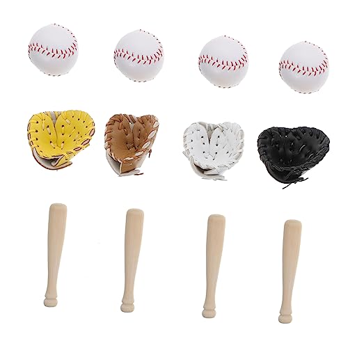 TOYANDONA Schlüsselanhänger-Materialien 4 Sets Mini-baseballhandschuh Schläger Bastelset Baseball- -Set Heimdekoration von TOYANDONA