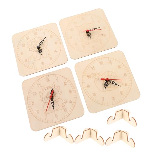 TOYANDONA 4 Sätze DIY Holz Uhr für Unvollendetes Malset mit Einzigartigen Tiermotiven Drache Schnecke Eule Blanko Ziffernblatt Präzises Kreatives Lernspielzeug zur Zeitvermittlung und TOYANDONA 4 Sätze DIY Holz Uhr für Unvollendetes Malset mit Einzigartigen Tiermotiven Drache Schnecke Eule Blanko Ziffernblatt Präzises Kreatives Lernspielzeug zur Zeitvermittlung und von TOYANDONA