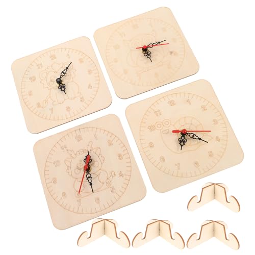 TOYANDONA 4 Sätze DIY Uhr Bausatz Blanko Holz Ziffer zum Bemalen mit Zuverlässigem Mechanismus Kreatives Bastelset zum Bemalen und Zeitlernen Pädagogisches Handwerksprojekt für Schule und TOYANDONA 4 Sätze DIY Uhr Bausatz Blanko Holz Ziffer zum Bemalen mit Zuverlässigem Mechanismus Kreatives Bastelset zum Bemalen und Zeitlernen Pädagogisches Handwerksprojekt für Schule und von TOYANDONA