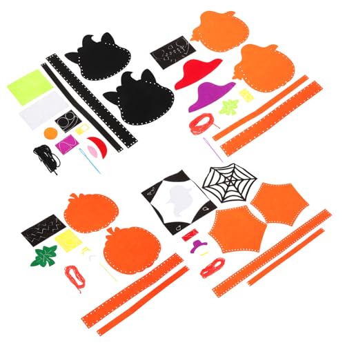 TOYANDONA 4 Sätze Halloween Candy Treat Bags Diy Handtaschen aus Vliesstoff mit Halloween Motiven Wie Geist Katze und Kürbis Wiederverwendbar als Partybeutel Dekoration und Süßigkeitenhalter TOYANDONA 4 Sätze Halloween Candy Treat Bags Diy Handtaschen aus Vliesstoff mit Halloween Motiven Wie Geist Katze und Kürbis Wiederverwendbar als Partybeutel Dekoration und Süßigkeitenhalter von TOYANDONA