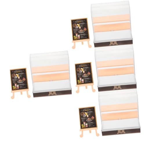 TOYANDONA 4 Sets Miniatur-szenenspielzeug Puppenhaus Miniatur-Lebensmittel Kuchen Dessertschrank Elegantes Für Jungen- Und Mädchenzimmer von TOYANDONA