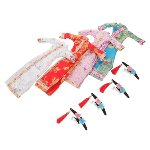 TOYANDONA 4 Sätze Puppe Cheongsam Puppen-Outfit Kleid für Puppe chinesisches Kleid dekorativ Schöne Polyester von TOYANDONA