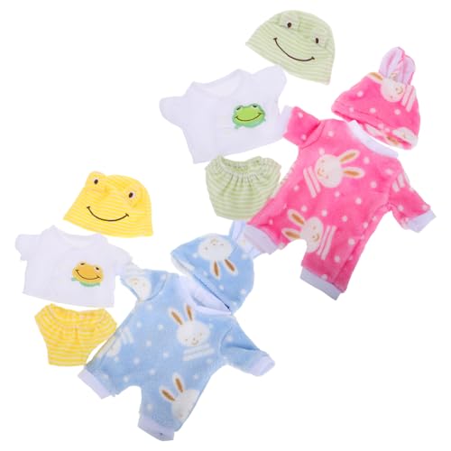 TOYANDONA 12 Puppen-Outfits Set Süßes Puppenkleidungsset Für Babypuppen Bekleidungszubehör Tiermotiv Strampler von TOYANDONA