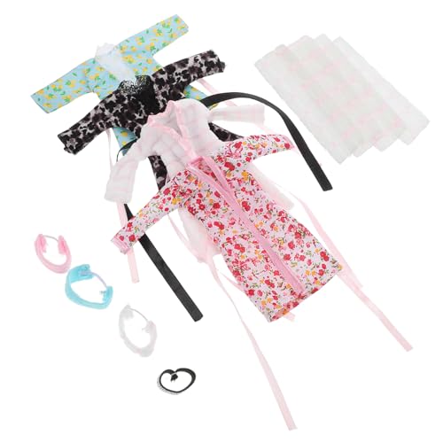 TOYANDONA Puppenzubehör-Set Für Mädchen – 4 Sets Bestehend Aus Nachtwäsche Bademantel Handtuch Stirnband Und Verkleidung Für Rollenspiele von TOYANDONA