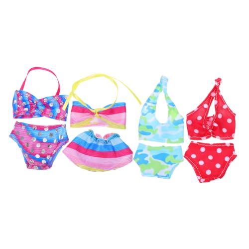 TOYANDONA 4 Sätze Teiliges Puppen Bikiniset Sommerkleidung Weiche Langlebige Mini Outfits Kompatibel mit Barbie und Puppen Badebekleidung für Urlaub und Fotografie von TOYANDONA
