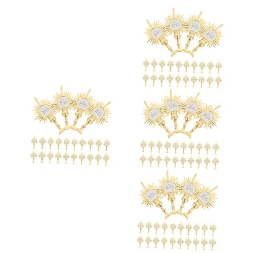 TOYANDONA 4 Sätze Teiliges Religiöses Party Mit Heiligem Licht Kirchen Topper Und Fotografie Requisiten Für Festlichkeiten Dekoration Für Religiöse Feiern Und Kuchen 24 Stück * 4 von TOYANDONA