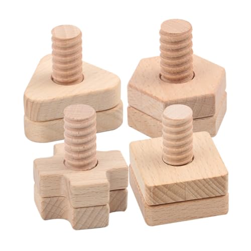 TOYANDONA 4 Sätze Teiliges Schrauben Steckspiel Lernspielzeug mit Geometrischen Formen Kreuz Dreieck Sechseck Viereck Motorische Sicher und Stabil TOYANDONA 4 Sätze Teiliges Schrauben Steckspiel Lernspielzeug mit Geometrischen Formen Kreuz Dreieck Sechseck Viereck Motorische Sicher und Stabil von TOYANDONA