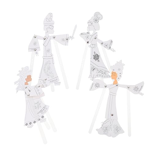 TOYANDONA 4 Sets DIY Material Kit Kinderspielzeug Mini Puppen Chinesisches Traditionelles Farbige Schattenpuppenspiel Materialien Handgemachtes Schattenpuppenspiel Kit Freizeitspielzeug von TOYANDONA