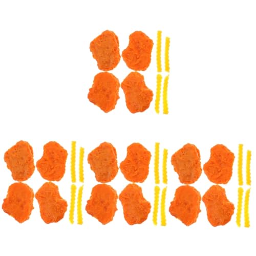 TOYANDONA 4 Sätze Gefälschte Chicken Nuggets und Pommes Frites geröstete Hühnernuggets aus Kunststoff Chicken-Nuggets-Stütze Modelle simuliertes Essen Simulation gebratener Chicken Nuggets von TOYANDONA
