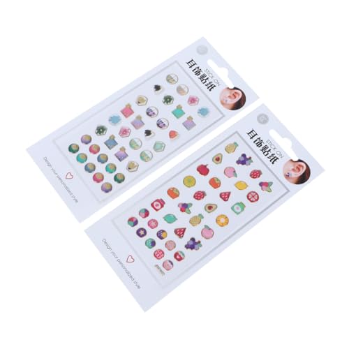 TOYANDONA 4 Sets Ohrstecker Aufkleber Ohrringe Für Frauen Ohrstecker Aufkleber Für Mädchen Damen Ohrringe Diamant Ohrstecker Für Frauen Selbstklebende Ohrring Papier Nagel Aufkleber von TOYANDONA