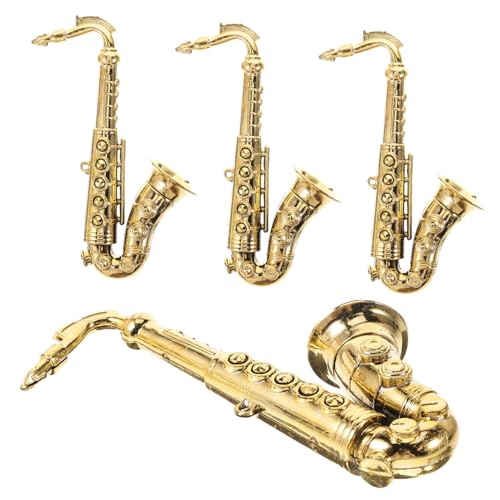 TOYANDONA 4 Stck Teiliges Saxophonmodell aus Kunststoff Realistisches DIY Dekorations und Bastelzubehör Langlebig Leuchtende Farben Glatte Oberfläche für Fotorequisiten und Kreative von TOYANDONA