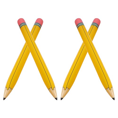 TOYANDONA 4 Stück Aufblasbare Bleistifte PVC Schulanfang Dekorationen Realistische Große Partyballons für Einschulung Abschlussfeier und Klassenzimmer Deko von TOYANDONA