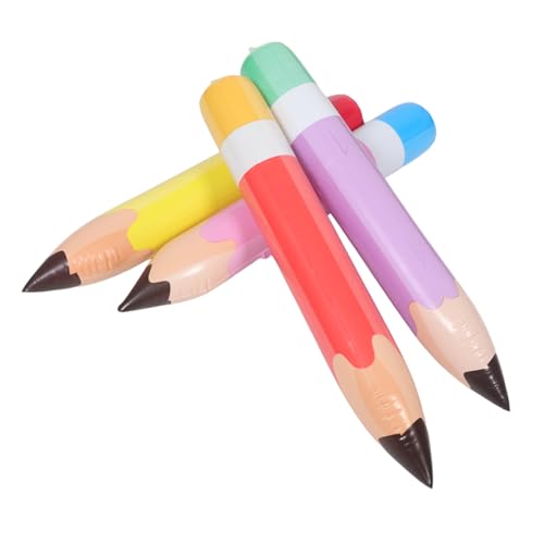 TOYANDONA 4 Stück Aufblasbare Riesen Bleistifte aus Robustem PVC Realistisch Gestaltete Party Deko für Schulanfang Abschlussfeiern und Klassenzimmer Spielerisch Wiederverwendbar Einfach zu von TOYANDONA
