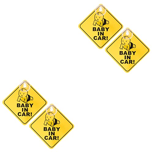 TOYANDONA Autoaufkleber 4 Stück Auto-embleme Aufkleber Autoschilder Autoflagge Baby Saugnapf Kinderwagen Baby Auto Aufkleber von TOYANDONA