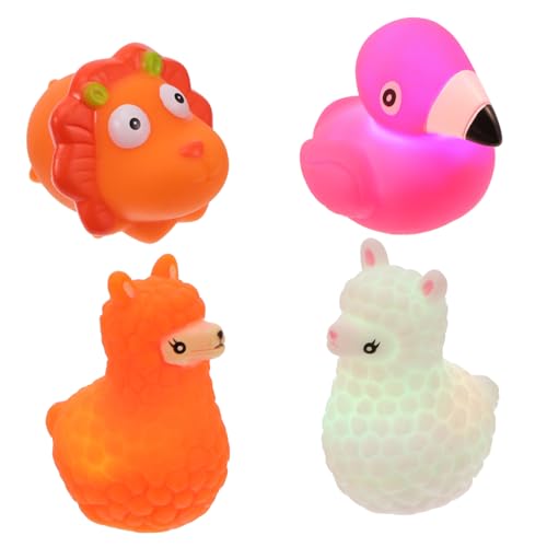 TOYANDONA 4 Stück Badespielzeug Kinderspielzeug Badespielzeug Für Babys Duschspielzeug Badespielzeug Lernspielzeug Leuchtendes Duschspielzeug Badezimmer Vinyl von TOYANDONA