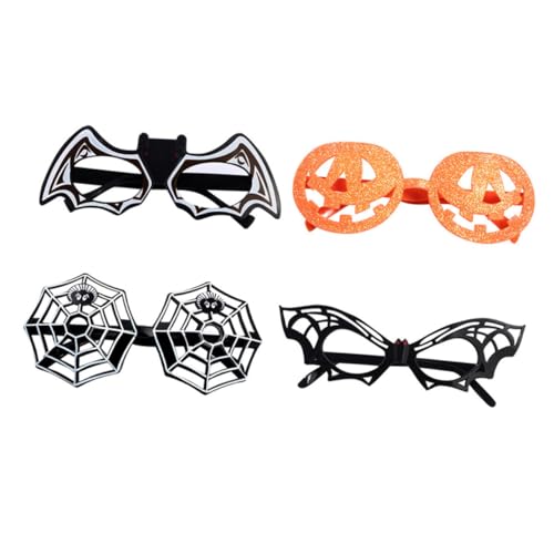 TOYANDONA 4 Stück Brille verkleiden Halloween Halloween Toys Eyeglasses Halloween Decoration halloweendeko Brille in lustiger Form Halloween-Brille Plastik von TOYANDONA