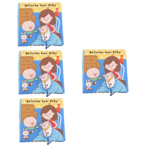 TOYANDONA 4 Stück Buch Früherziehung interaktives Buch kinderkram Buch Spielzeuge Badespielzeug für Babys -Sinnesspielzeug Stoffbücher für Babys Zur Toilette Stoffbuch Allein zu Hause von TOYANDONA