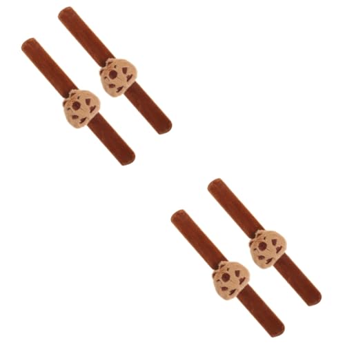 TOYANDONA 4 Stück Capybara-Armband shöne bescherung armbänder für kinder Mädchenspielzeug Plüschfigur Spielzeug Partygeschenke für Kinder Schnapparmband Karikatur Tier Puppe Knopf Metall von TOYANDONA