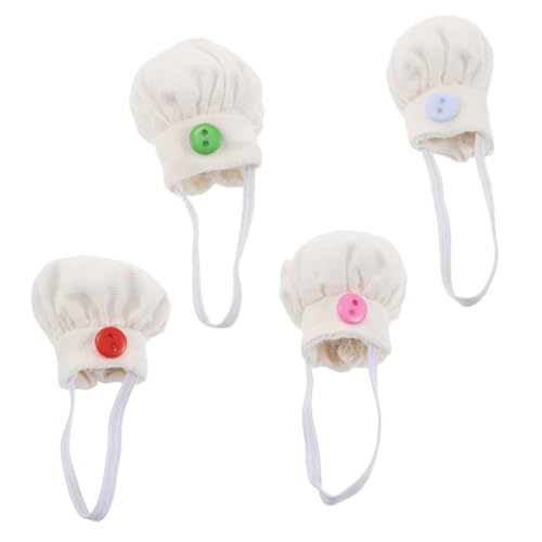 TOYANDONA 4 Stück Chefhutdekoration winzige Hüte für Handwerk Kleidung für Plüschtiere Kleiderzubehör für Kaninchen Mini-Sombrero Bärenpuppenkleidung Hundebekleidung Hundemützen PP-Baumwolle von TOYANDONA