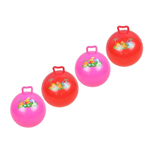 TOYANDONA 4stücke Aufblasbare Kinderbälle Mit Griff Bunte Cartoon-Muster Für Drinnen Und Draußen Für Spiel Und Bewegung Fördert Die Motorischen Fähigkeiten Und Spaß Beim Spielen von TOYANDONA
