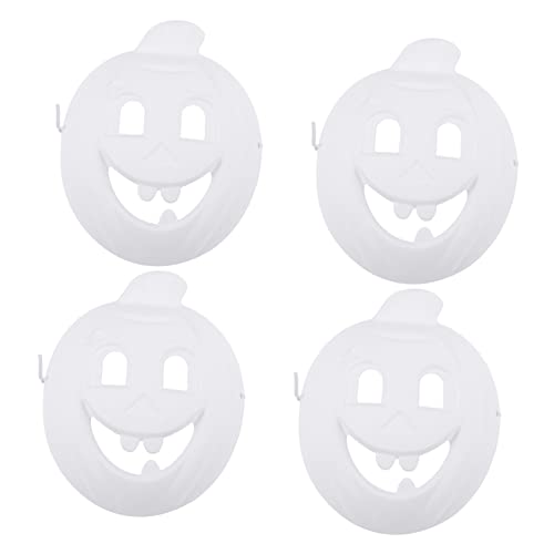 TOYANDONA 4 Stück Diy Papiermasken für Weiße Unbemalte Kürbis Masken zum Ausmalen für Halloween Partys Kreative Bastelideen für Schulprojekte und Feiern von TOYANDONA