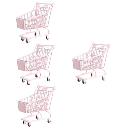 TOYANDONA 4 Stück Einkaufswagen Mini-Supermarktwagen Zubehör für Babypuppen Kinderspielzeug Baby Puppenwagen Spielzeug für Kleinkinder Spielzeug zur Schreibtischaufbewahrung Papagei Korb LKW von TOYANDONA