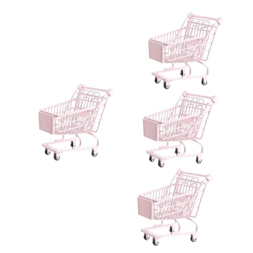 TOYANDONA 4 Stück Einkaufswagen Einkaufskorb Mini-Supermarktwagen Kinderspielzeug Baby Puppenwagen Zubehör für Babypuppen Supermarkt-Wagen-Aufbewahrungsspielzeug Kleiner Supermarktwagen LKW von TOYANDONA