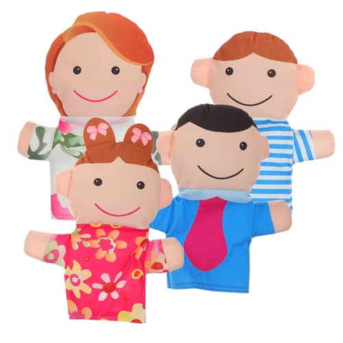 TOYANDONA 4 Stück Familie Handpuppe Plüschpuppen Puppen Für Familienpuppen Handpuppenfamilie Marionettenfamilie Handpuppen Für Babys Handpuppen Für Kleinkinder Stoff von TOYANDONA