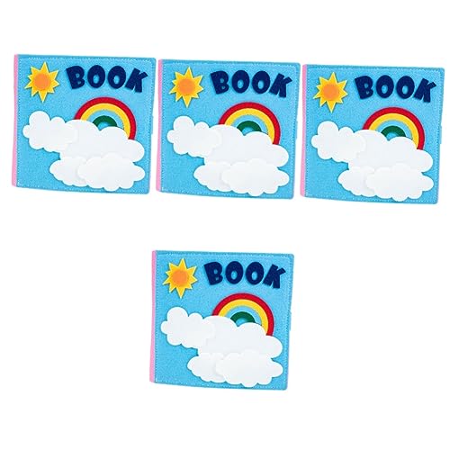 TOYANDONA 4 Stück Filz Buch für Kinder pädagogisches Stoffbuch Montessori Kinderspielzeug Spielzeuge Hilfsmittel für den Vorschulunterricht beschäftigter Vorstand Puzzle gefühlt Lehrmittel von TOYANDONA