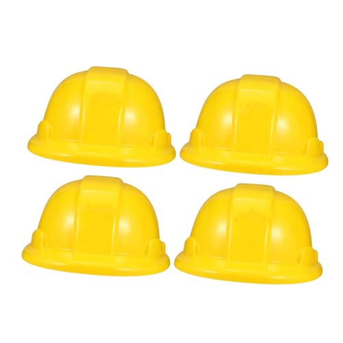 TOYANDONA 4 Stück Gelbe Bauhelme für Realistische Bauarbeiterhüte für Mottopartys Bequem und Sicher für Kreative Rollenspiele und Bauabenteuer von TOYANDONA