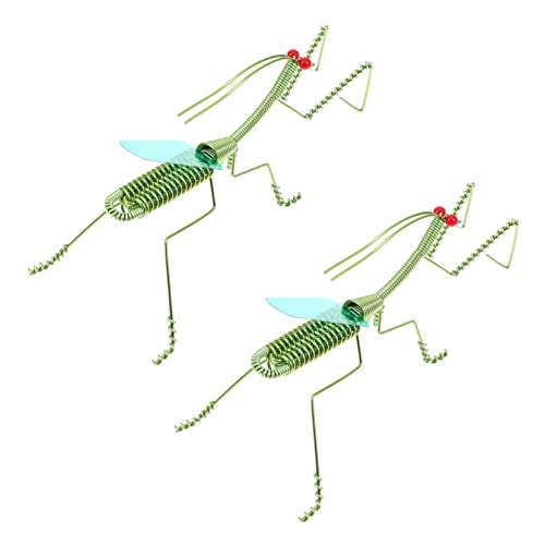 TOYANDONA 4 Stück Gottesanbeterin-Modell Realistische Insektenfiguren Spielzeuge Klimmzugringe Für Den Laufstall, Baby Errötendes Dekor Simulationsmodell Metall Kind Aluminium Heuschrecke von TOYANDONA
