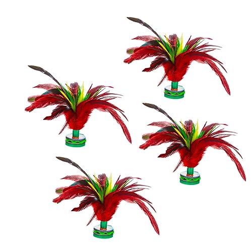 TOYANDONA 4 Stück Hahn Federbälle Garten Badminton Netz Kick Federbälle Federbälle Badminton Birdie Kicking Federnd Triggerpunkt Ball Gegengewicht Eisenblech Bunt von TOYANDONA