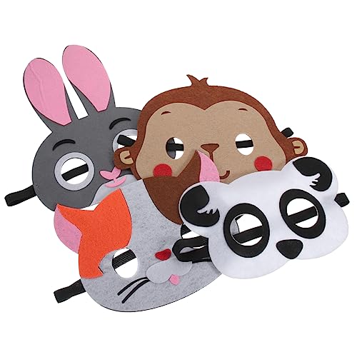 TOYANDONA 4 Stück Halloween-Maske Kostüm halloween costume halloween kleidung faschingsaccessoires hallowen masks halloween dekoration lustige tiermasken Multifunktions-Tiermaske Vlies von TOYANDONA