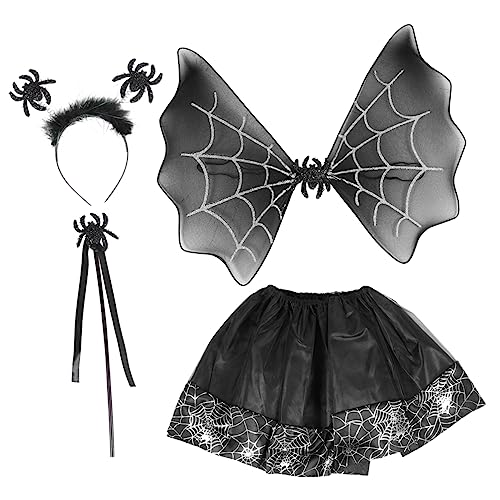 TOYANDONA 4stücke Teiliges Bat-haarreif Flügel Und Tutu-Rock Für Mädchen Accessoires Für Halloween Und Kostümpartys Tüll Langlebig Und Sicher von TOYANDONA