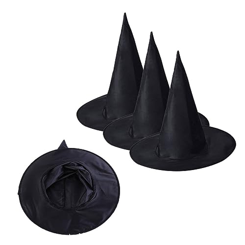 TOYANDONA 4 Stück Halloween-Zaubererhut Halloween Accessoire wiederverwendbare Hexenhüte Hexenkostümhut halloween hut halloween costume Eleganter Partyhut festlicher Hexenhut Tuch Black TOYANDONA 4 Stück Halloween-Zaubererhut Halloween Accessoire wiederverwendbare Hexenhüte Hexenkostümhut halloween hut halloween costume Eleganter Partyhut festlicher Hexenhut Tuch Black von TOYANDONA