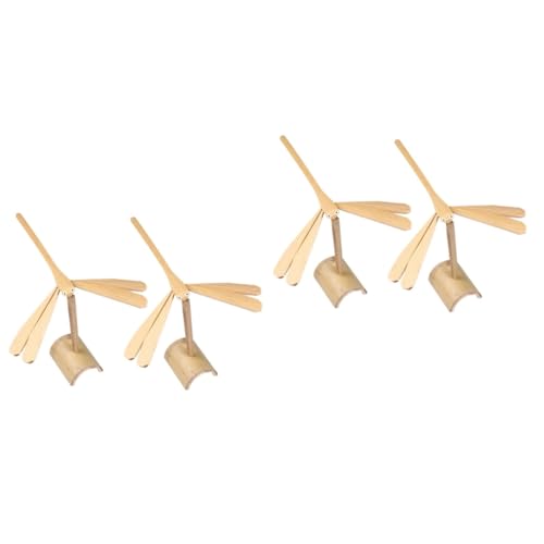 TOYANDONA 4 Stück Handgefertigtes Teiliges Bambus Balance Libellen Pädagogisches Gleichgewichtsspiel für Robustes Holzmodell zur Gehirnentwicklung und Spielerischen von Mädchen und Jungen von TOYANDONA
