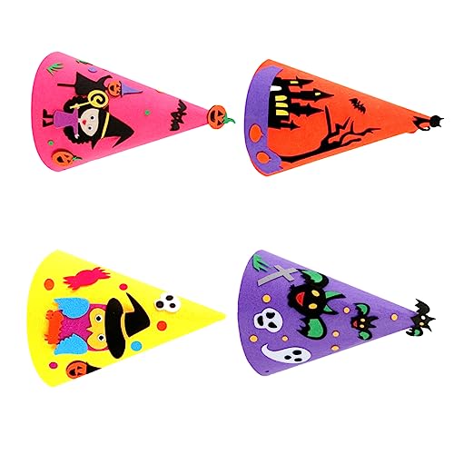 TOYANDONA Hut Für Jungen Und Mädchen 4 Stück Halloween-kostüme Kappe Hut Für Jungen Und Mädchen Handgefertigt Cartoon-kappe Party-dekorationshüte von TOYANDONA