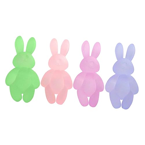 TOYANDONA 4 Stück Hasendekoration Puppenzubehör Dollhouse Decor Tierfiguren Miniatur-Hasenfigur Jahr der Hasenfigur gartendeko rostoptik Miniaturfiguren kleine Hasenspielzeuge Harz von TOYANDONA