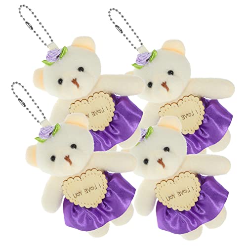 TOYANDONA 4 Stück Hochzeitsbären Plüschtiere Gefüllte Dekorationen Panda Ornamente Abschlussbär Puppe Tierballons Blumenstrauß Entzückender Bär Anhänger DIY Bärenzubehör Pp Baumwolle von TOYANDONA