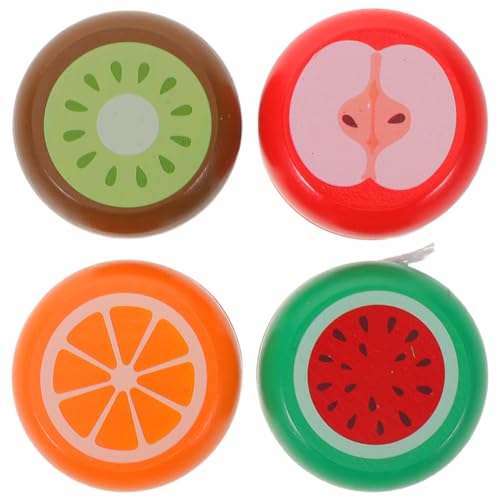 TOYANDONA 4 Stück Holz-yoyos für Cartoon-Motiv Stabile Bauweise Reaktionsschnelle Anfänger-String-bälle als Lernspielzeug Gruppenspiel Karnevals Klassenraum-preise von TOYANDONA